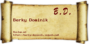 Berky Dominik névjegykártya